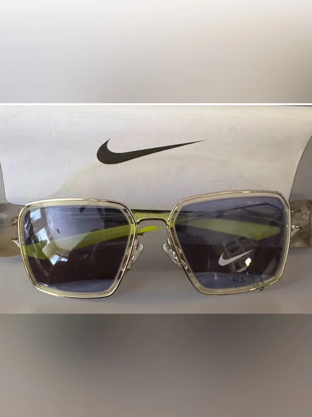 ⚡️Nike Max+ Veil Prism EV24049 Silver Yellow Blue Sunglasses New in Box!⚡️